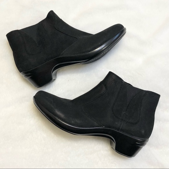 Aravon Kitt Black Leather Bootie Ankle Boot Women Size 8.5 - Picture 3 of 12